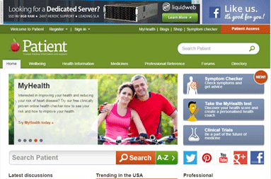 patient.info webpage snapshot